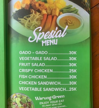Special menu Food