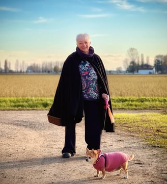 Alessandra Spisni in the Bolognese countryside, showcasing the roots of Emilia-Romagna cuisine.