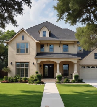 a house with a brand new nice roof.