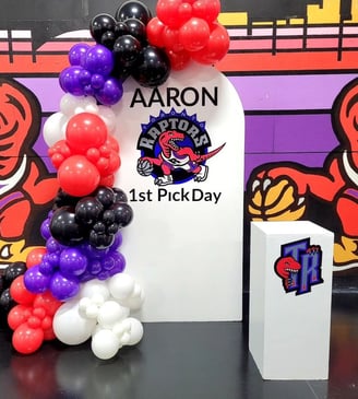 Toronto raptors inspired balloon backdrop