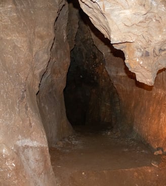 Cave opening and walls