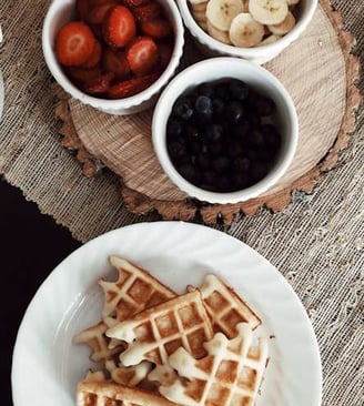 waffles and fruits