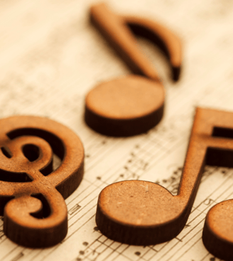 a group of musical notes and music notes on a sheet music notes