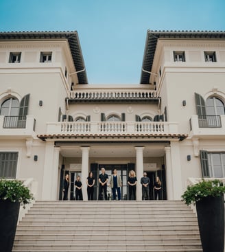 L'équipe Lilly and Co devant le Domaine Louise