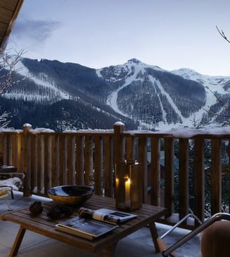 Image de la terrasse d'un des appartements de la résidence neuve d'Auron