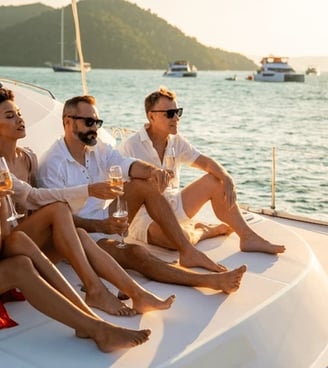 un groupe de personnes assises sur un bateau