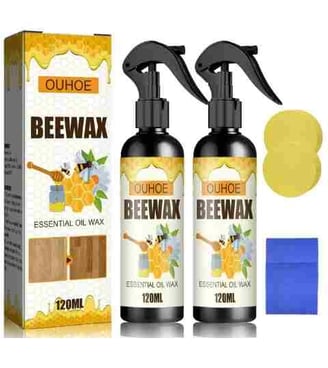 2PCS Natural Beeswax Spray, Beeswax Spray Cleaner, Beeswax Furniture Polish, The Original Beeswax Sp