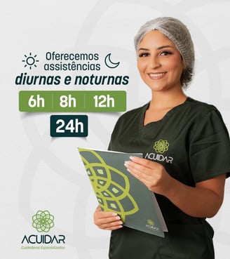 Assistências de Cuidadores com planos de 6h, 8h, 12h ou 24h