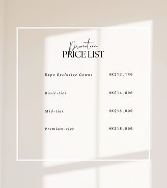 Amour Atelier Tailor-made Wedding Dress Price List 2023