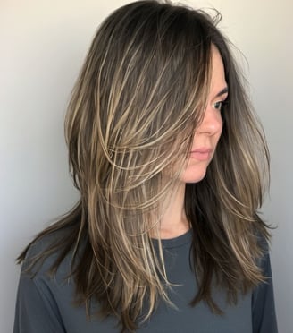 corte Longo em Camadas Texturizadas