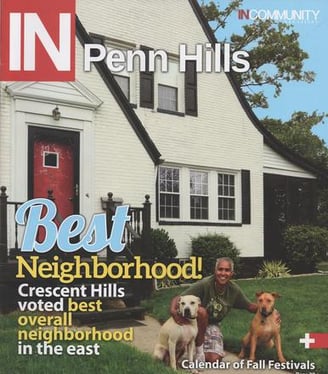 Magazine cover showing Crescent Hills voted best overall neighborhood east of Pittsburgh
