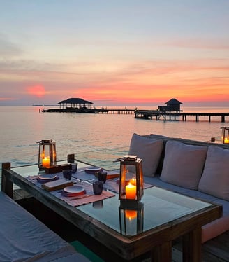 Soneva Jani dinner sunset