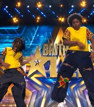 Afronita and Abigail on the stage of Britain's Got Talent.