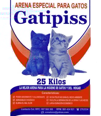 Arena para gatos en Lima