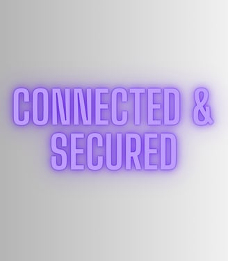 Purple Connected & Secured with grey background