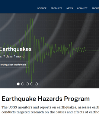 USGS website for additional resources on Earthquake Hazards Program.
