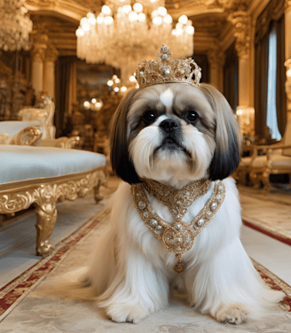 a dog wearing a crown crown tiara