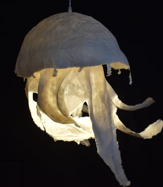 méduse géante sculpture lumineuse