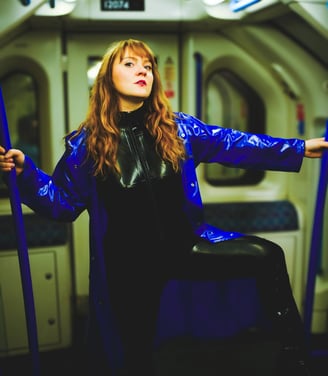 FTSH Studios model (s) Shannon Huxley UK Fetish Model UK Fetish Model, mistress, latex catsuit, pvc coat, london underground,