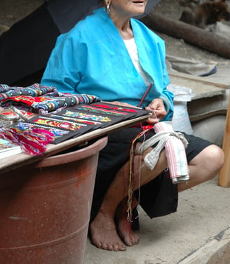 traditional women and crafts at Huangluo Yao Village, China