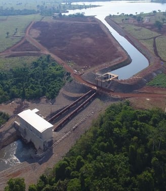 Uma usina de geração hidrelétrica