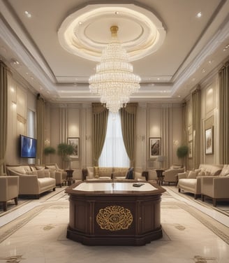 A professional consultation setting with a medical professional sitting at a desk facing a client. The room has a modern aesthetic with white walls decorated with framed certificates. The desk is organized with office supplies, a laptop, and a fruit bowl in the center.