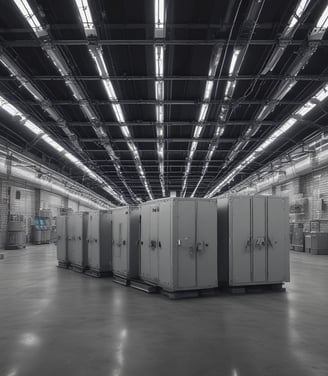 A mechanical laboratory setup featuring a robotic arm and several mechanical components, including precision instruments and metallic structures. The setup appears to be for industrial automation or testing purposes, with a clean and organized environment.
