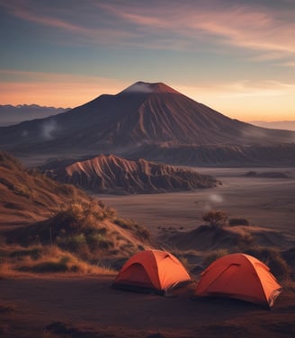 Hiking and camping on mount bromo indonesia