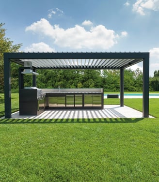 aluminum pergola for outdoor kitchen