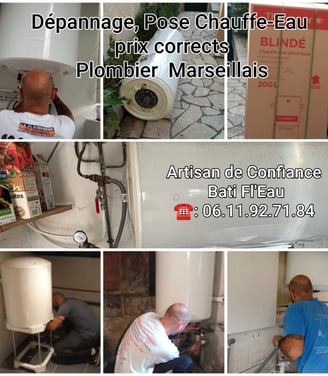 pose de chauffe-eau par Bati Fl'Eau plombier de confiance experite à Marseille