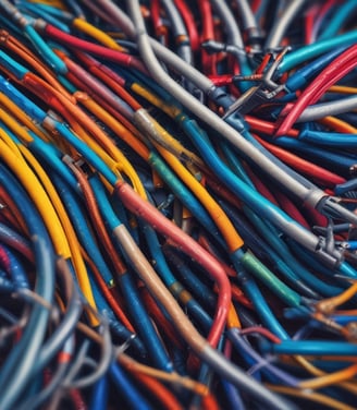 Many colorful wires