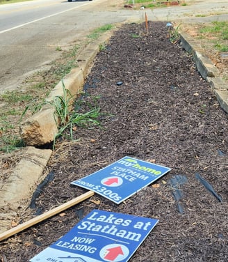 Help us clean up our community by getting rid of these non-permitted, agressive, real Estate signs.