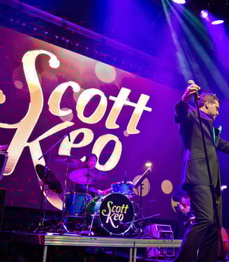 Scott Keo singing at his Michael Buble' Tribute show in U.S.
