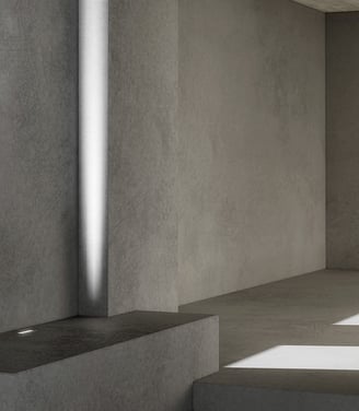 Sofisticated lighting for walls playing with daylight.