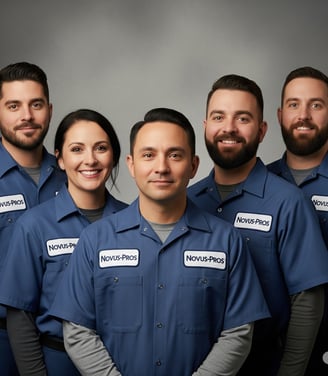 a group of men and women in blue uniforms