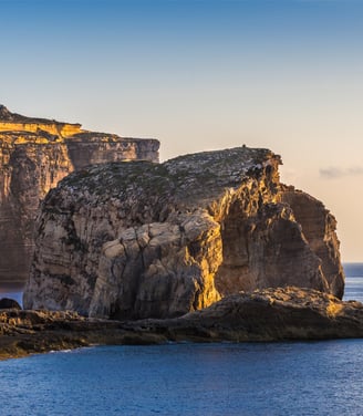 Fungus Rock in the sunset, Dwerja, Gozo.