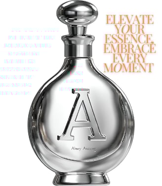 a sleek and elegant silver bottle shaped like a traditional perfume flask with the letter A engraved