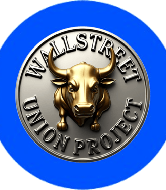 a wall street union union logo on a blue circle