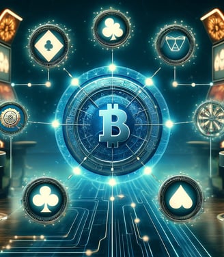 Blockchain network ensuring transparency and security in online casino games.