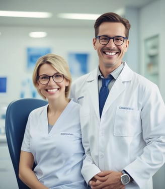 A tray containing various dental implants and tools organized in a grid. The metallic objects come in different shapes and sizes, some with shiny surfaces. Labels next to each object provide identification for their function or size. The overall setup appears clean and clinical, indicative of a medical or dental environment.