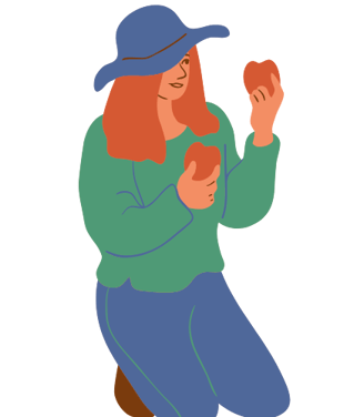 a woman in a hat and a hat with a hat on