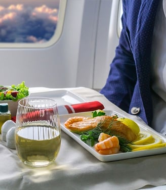Airline meal tray business class