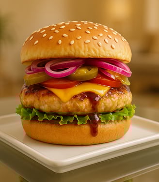 image of a grilled chicken burger
