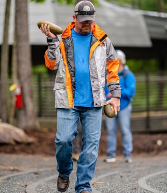 Andrew walks the labyrinth at Camp Southern Ground during Warrior PATHH