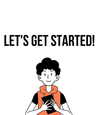 An illustration of a man in a black shirt and orange hoodie