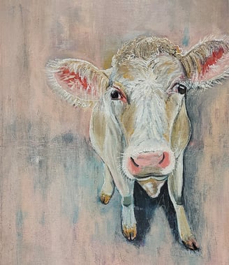 a painting of a cow