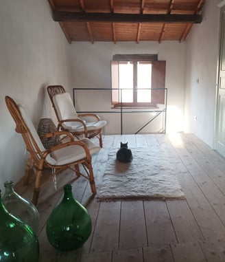 Interior, typical campidanese home in the village of Nurachi, Sardinia, Italy