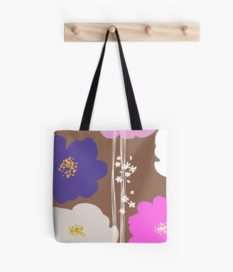 Peony flowers: Pink Purple Tote Bag