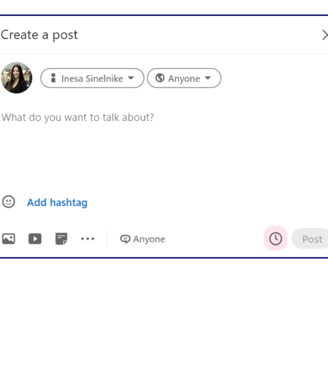 schedule a post feature on linkedin