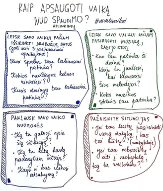 schema kaip apsaugoti savo vaiką nuo spaudimo paklausti vaiko nuomonės, pažaisti, leisti rinktis